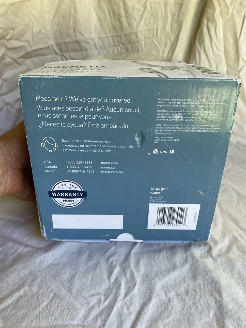 NIB Moen 26009 Magnetix Engage Six-Function Dual Hand & Rain Shower Chrome